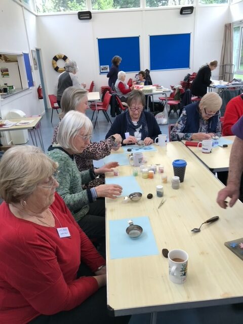 Creative crafting group at an enamelling class
